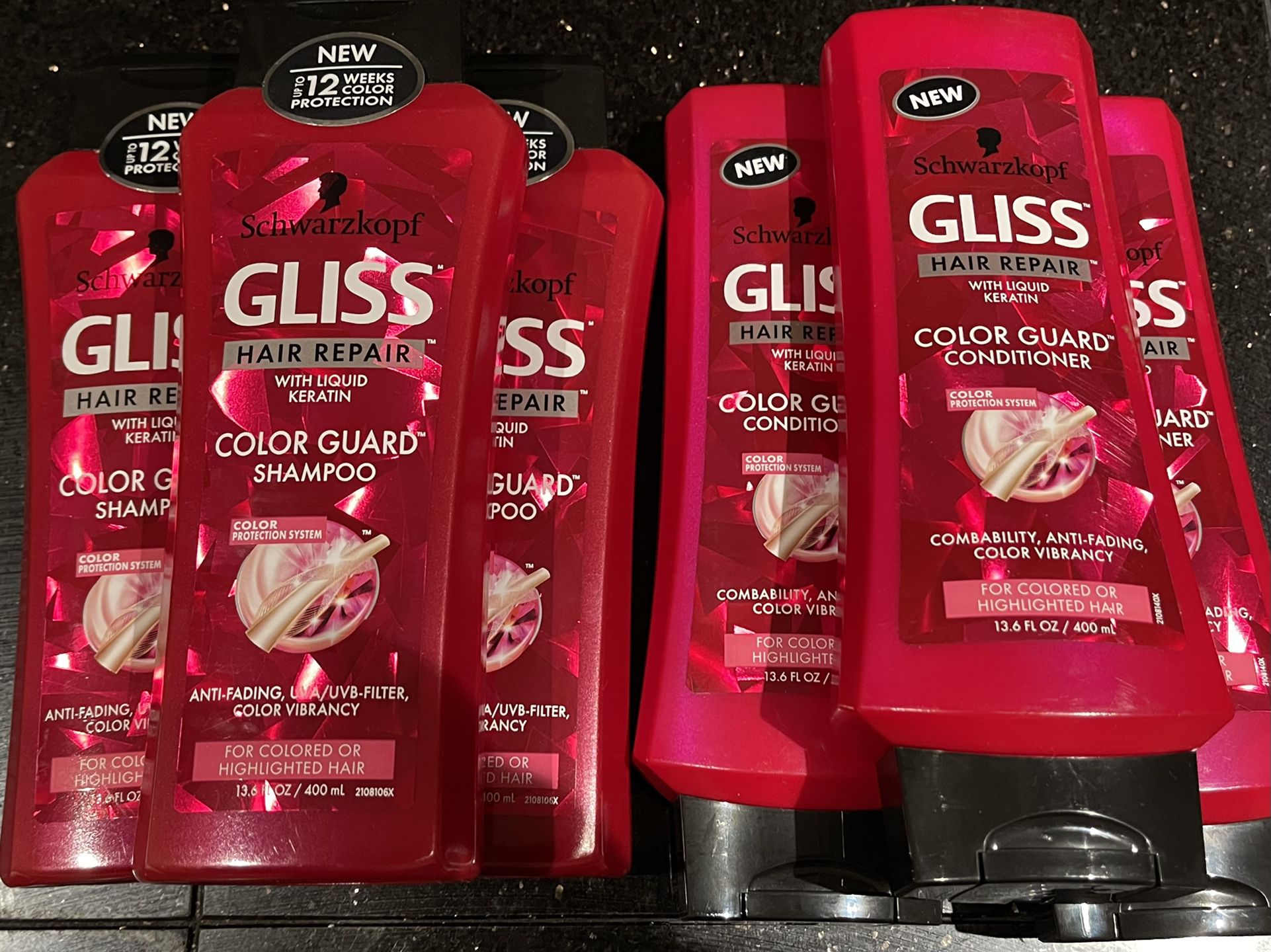 6 Schwarzkopf Gliss Color Guard Shampoo Conditioner