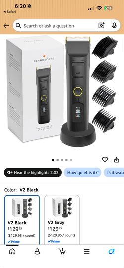 Brio Beardscape V2 Cordless Beard Trimmer for Men with Ceramic Blade, Black