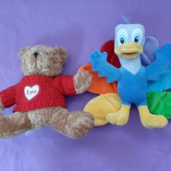 Cute Teddy Bear And NBC colorful Duck. ..Both 7 Inches Tall