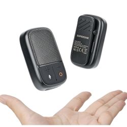 SUPERONE (Updated Version) Wearable Bluetooth Speaker with Voice Assistant & Mic, IPX7 Waterproof Clip-on Portable Speaker, TWS Pairing, Up to 30H of 