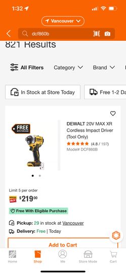 DEWALT 20V MAX XR Cordless Impact Driver (Tool Only)