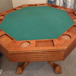 Poker Table With Reversible Top And Casino Games Inside 