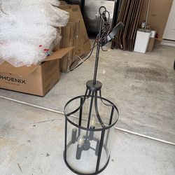 Black Metal & Glass Pendant Light