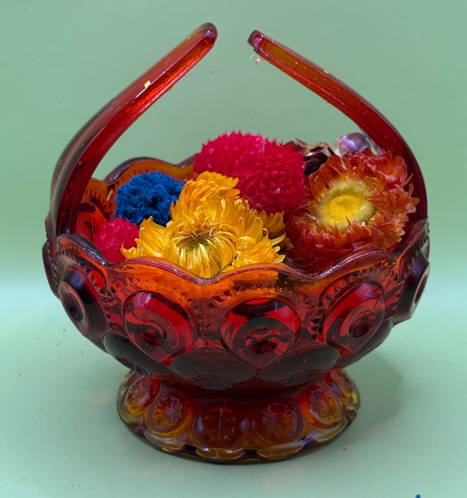 L.E. Smith Glass Company Amberina candy bowl