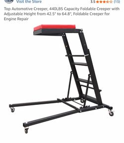 Top Automotive Creeper, 440LBS Capacity Foldable Creeper with Adjustable Height from 42.5" to 64.8", Foldable Creeper for Engine Repair
