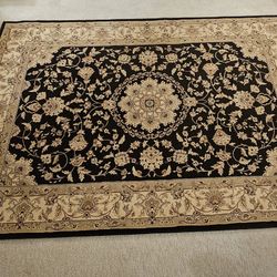 BRIGHTON Black Area Rug ( 63" x 90" )(5 ft x 7 ft) ( 100% Olefin )( Made In U.S.A ) (Used One Month)