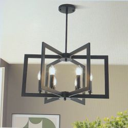 6-Light Black Farmhouse Chandelier