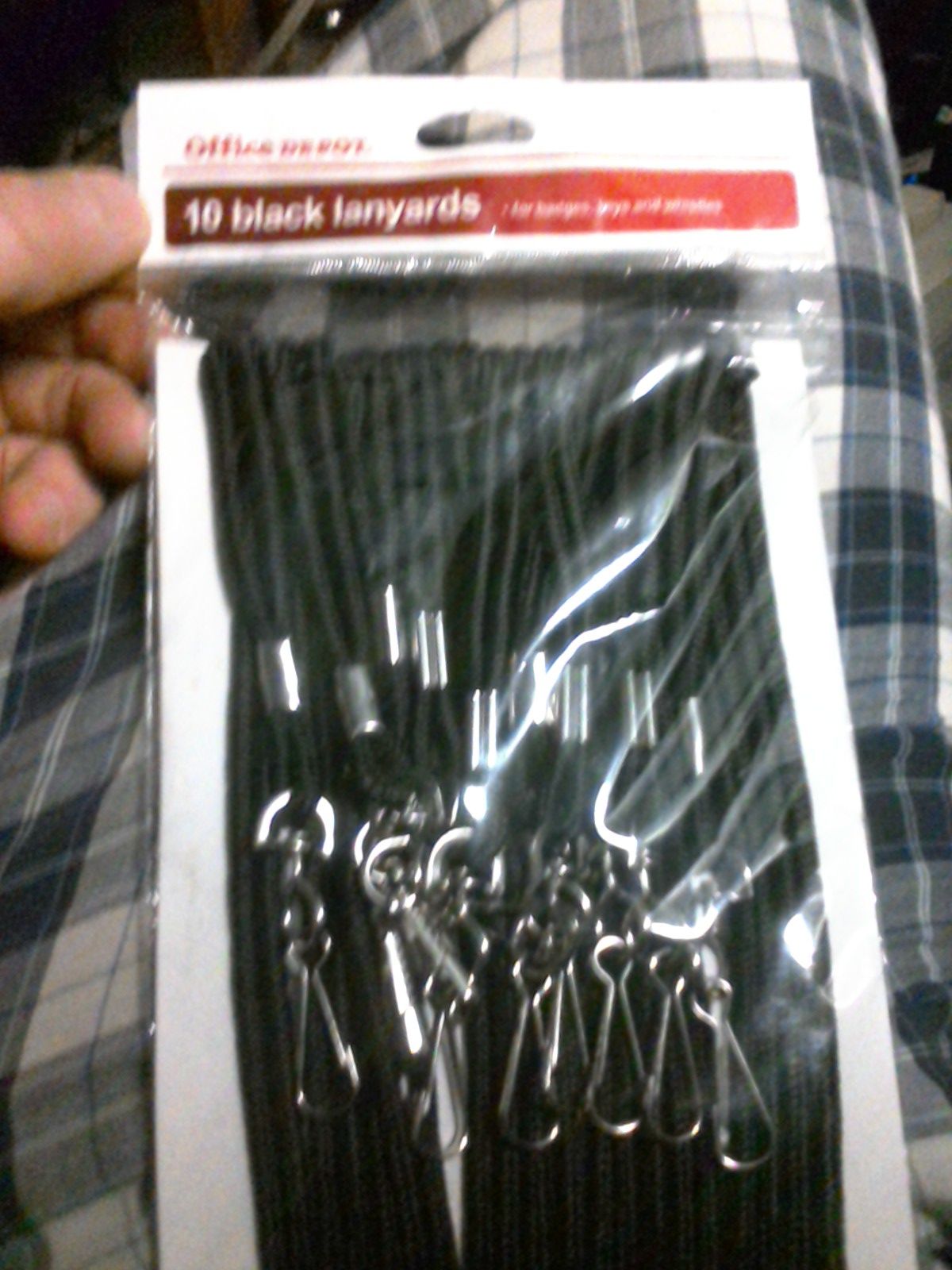 BAG OFFICE DEPOT BLACK LANYARDS(10)