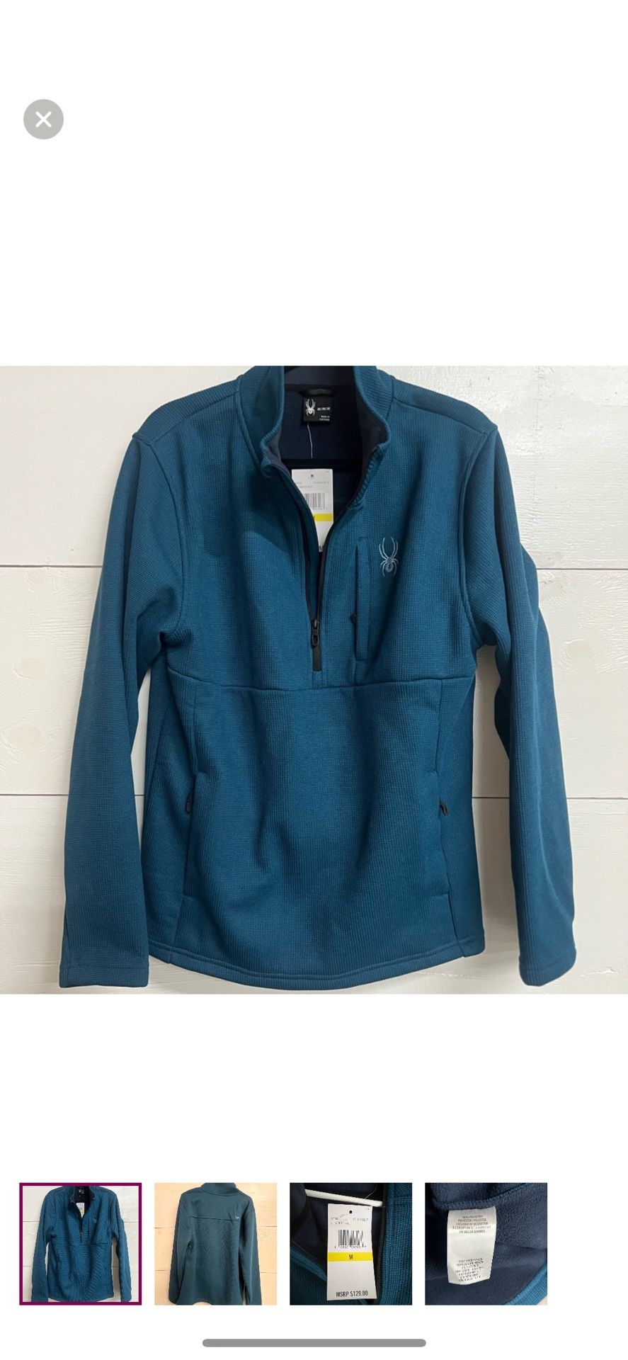 NWT Men’s Spyder Brand Pullover Jacket Size Medium 