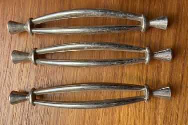 Three Mid Century drawer handles