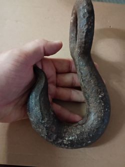 Huge Nautical Industrial Heavy Duty Hand Forged Cast Iron Hook Hanger 1920-30s  Semi Trailer Truck