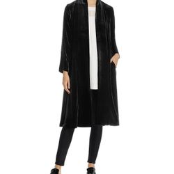 Eileen Fisher Black Velvet Shawl Collar Jacket New