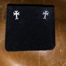Sterling silver cross post earrings