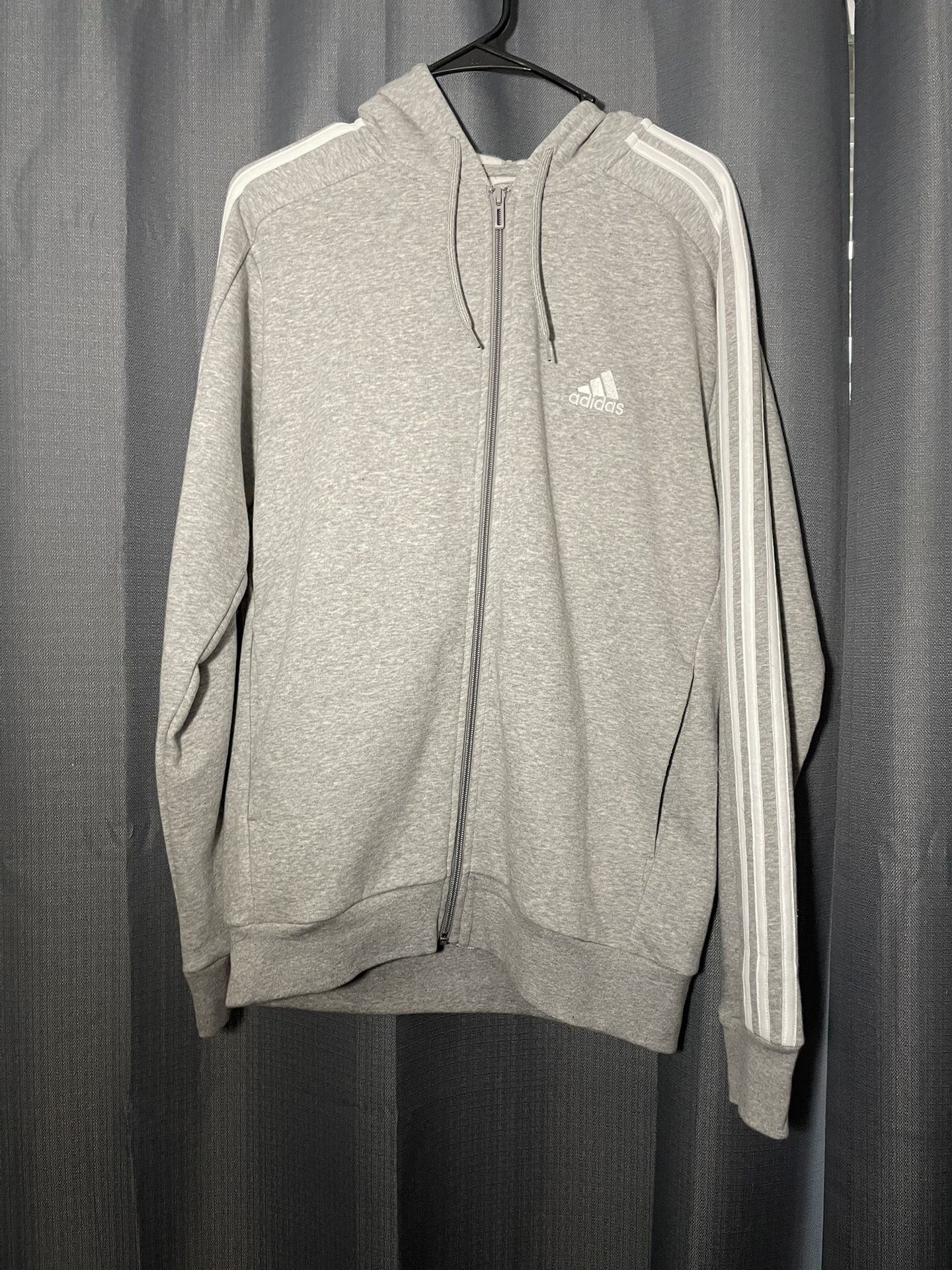 *BEST OFFER* Adidas Grey Zip Up Hoodie (Size Small Mens)