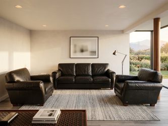 Authentic Natuzzi Italian Leather 3-Piece Living Room Set