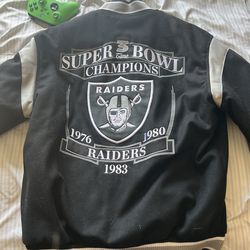 Raider jacket 3 time Super Bowl champion