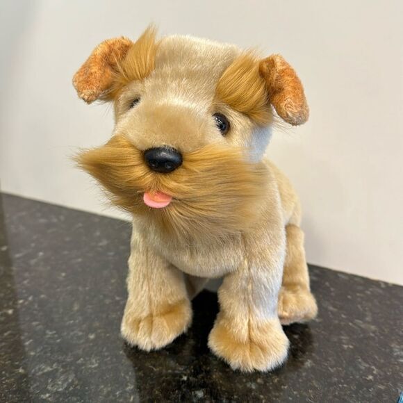 TY Beanie Buddies TAN SCHNAUZER TERRIER DOG 12" Plush Stuffed Animal TOY 2003