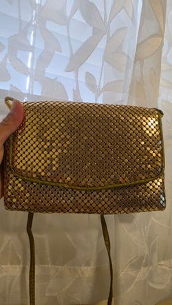 vintage gold metal chainmail clutch