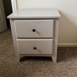 Gray Wooden Nightstand Small