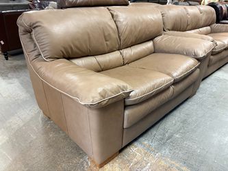 Beige Made in Italy Wide Arm Loveseat