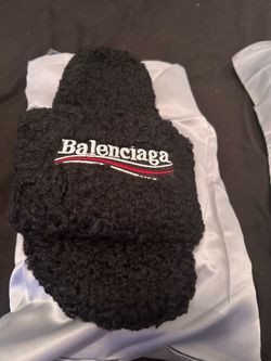 Balenciaga black fury slide