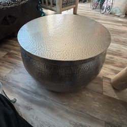 Hammered Tin Storage Table 