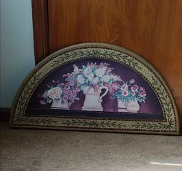 Vintage floral still life print plaque