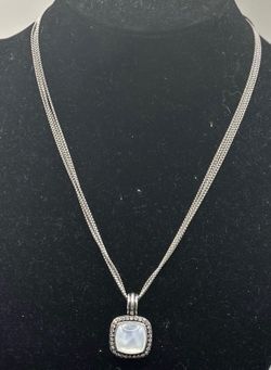 David Yurman Albion Moonlight Ice 20mm Moonstone & Diamond 4 Chain Necklace