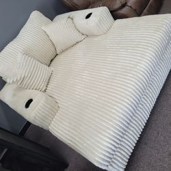 Huge Fluffy White Love Seat