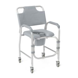 NEW Medline Aluminum Padded Shower Chair Commode
