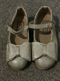 Toddler girls good glitter bow shoes