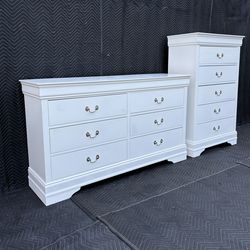 White Traditional Dresser Set