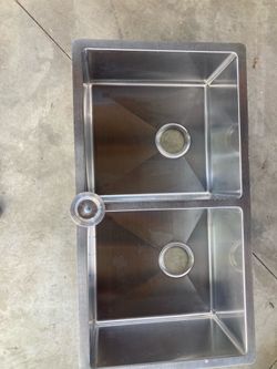 Stainless steel double sink