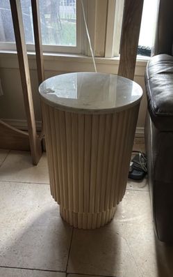 Fluted Marble Side Table Sofa Table
