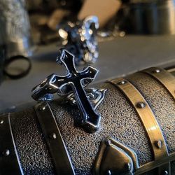 High-quality Stainless Steel Cross Ring for Women and Men