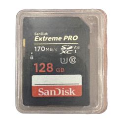 SanDisk Extreme PRO 128GB SDXC Card 170MB/s V30 U3 4K - Like New w/ Case