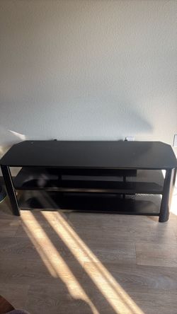 Black Glass 3-Tier TV Stand