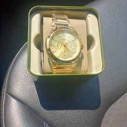 Gold Fossil Chronograph Watch