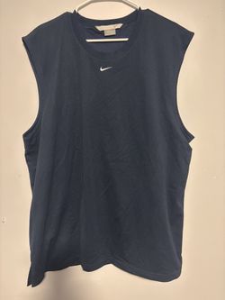 Nike Men’s 2XL VTG Navy Center Swoosh Mesh Tank Top Sleeveless Basketball Jersey