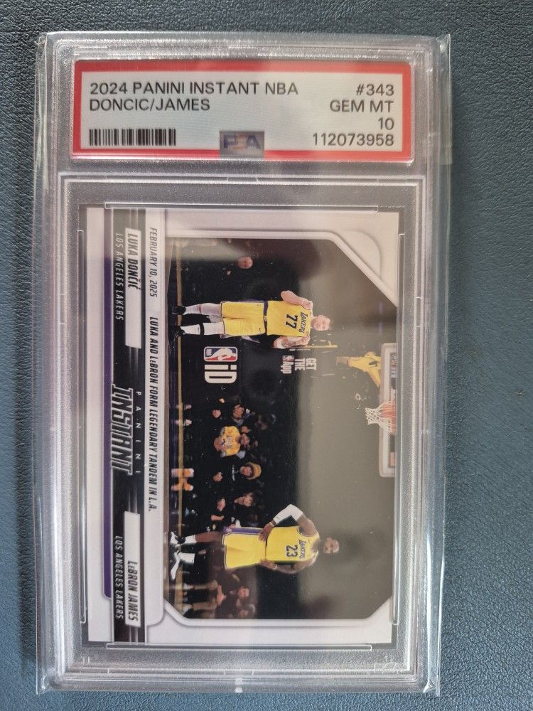 LeBRON JAMES & LUKA DONCIC 2024 PANINI PSA 10