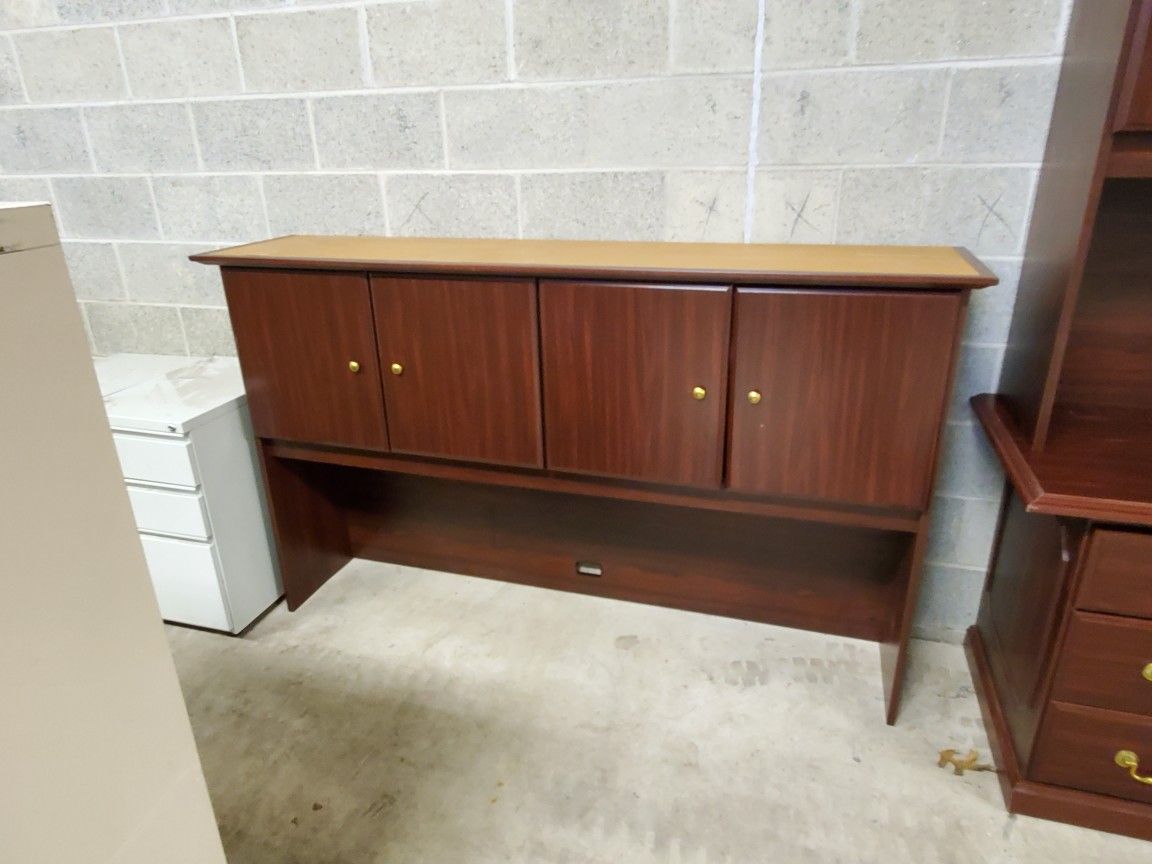 Wood hutch for desk