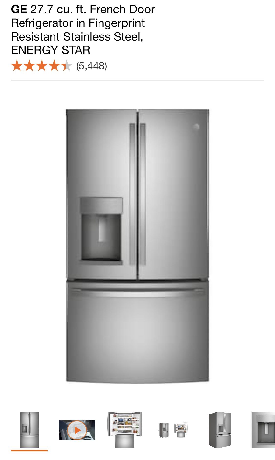 GE Stainless steel French Door Refrigerator NIB $ ROCK BOTTOM PRICE $  Model: GFE28GYNFS