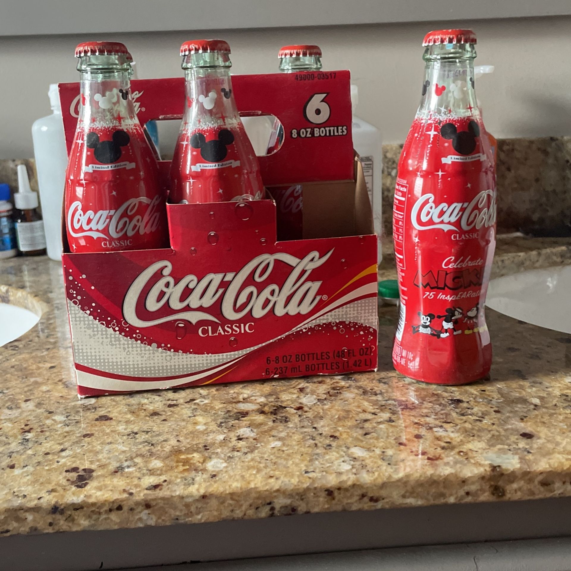 Coca-Cola Celebrate 75 InspEARations Coke Bottle Disney MICKEY Mouse 6-Pack
