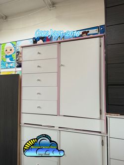 Baby wardrobe pink and white new chest mueble cómoda cajonera