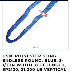 HSI  8ft. Endless round Rigging Slings Blue
