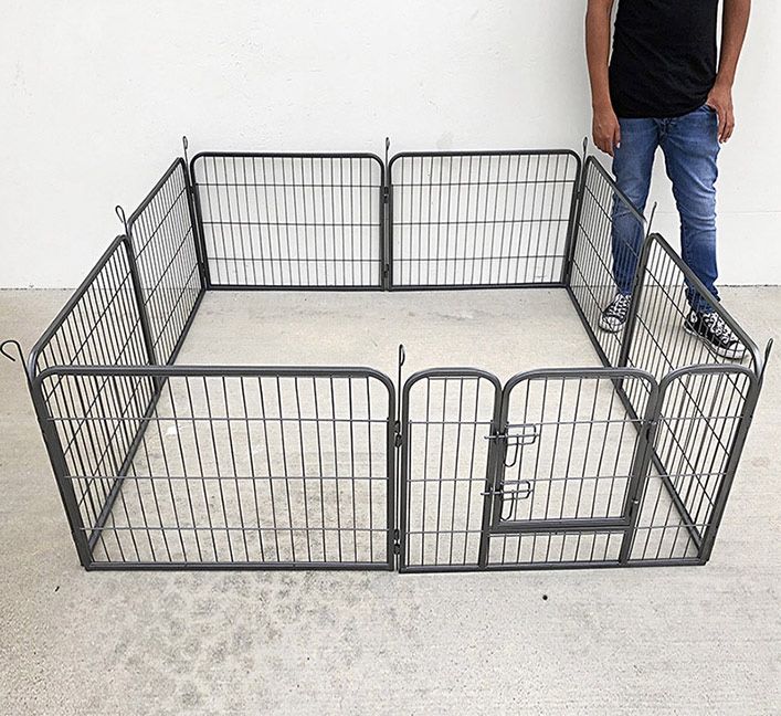 (Brand New) $85 Pet 8-Panel Playpen, Each Panel (24” Tall X 32” Wide) Heavy Duty Dog Exercise Fence Gate Crate Kennel