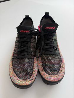 Adults Nike Vapormax Black Multicolor Flyknit Sneakers Tennis Shoes