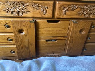 solid oak bed set everything included