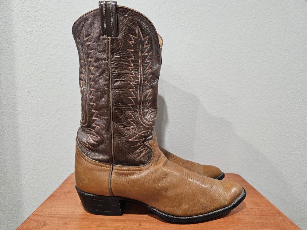 Tony Lama #3422 Light Brown Boots Leather Men Size 12 Used