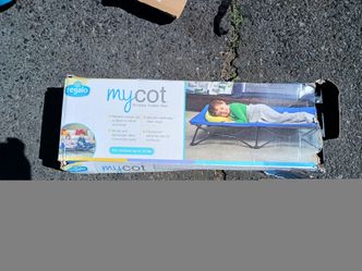 Regalo My Cot Portable Toddler Bed Royal Blue Up to 75 lbs- 47"x 24.5"x 9" EUC